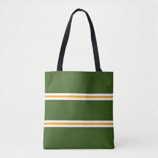 Retro Summer Green Yellow White Racing Streifen Tasche