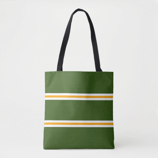 Retro Summer Green Yellow White Racing Streifen Tasche (Vorderseite)