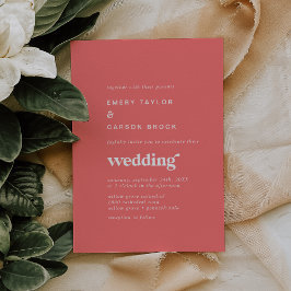 Retro Summer | Heiße rosa Hochzeit Einladung