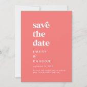 Retro Summer | Heiße rosa Hochzeit Save The Date (Vorderseite)