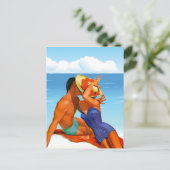 Retro Summer Lovers Postkarte (Stehend Vorderseite)