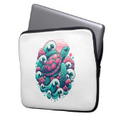Retro Summer Ocean Wave Turtle Laptopschutzhülle (Vorderseite Links)