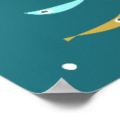 Retro Summer Ocean Waves Mitte Jahrhundert Moderne Poster (Ecke)