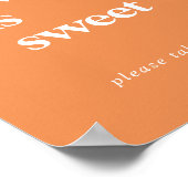 Retro Summer | Orange Liebe ist süßes Hochzeitszei Poster (Ecke)