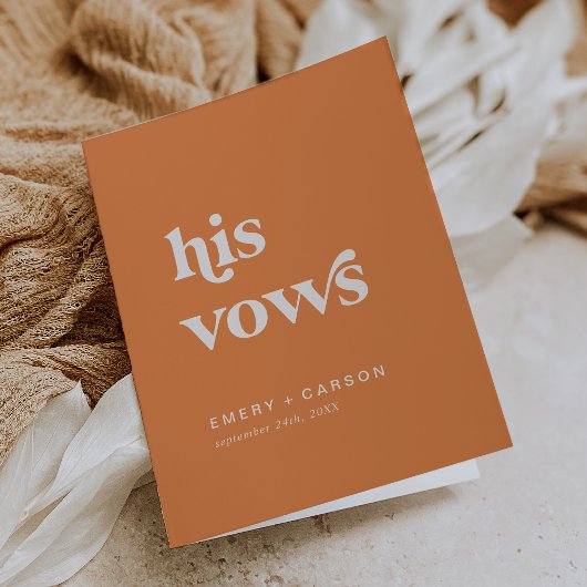 Retro Summer Orange Seine Vows Hochzeitbuch Einladung