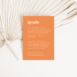 Retro Summer | Orange Wedding Details Begleitkarte