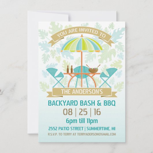Retro Summer Party Einladung (Vorderseite)