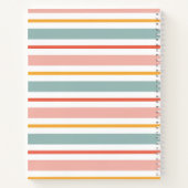 Retro Summer Pastel Striped Pink Mint And Mustard Notizblock (Rückseite)