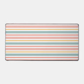 Retro Summer Pastel Striped Pink Mint And Mustard  Schreibtischunterlage (Vorderseite)
