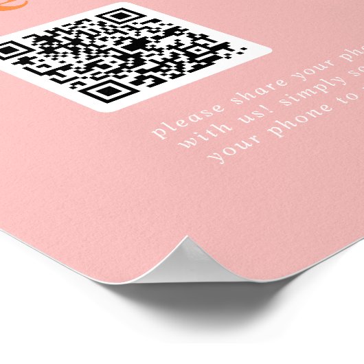 Retro Summer Pink Orange DIY Capture the Liebe Sig Poster (Ecke)