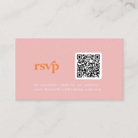 Retro Summer Pink und Orange QR Code UAWG Begleitkarte (Vorderseite)