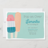 Retro Summer Popsicle Kindergeburtstag Einladung (Vorderseite)