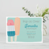 Retro Summer Popsicle Kindergeburtstag Einladung (Stehend Vorderseite)