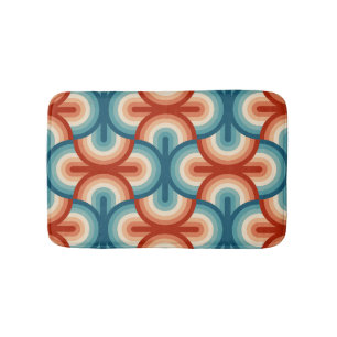 Retro Summer Rainbow Strips Muster Badematte