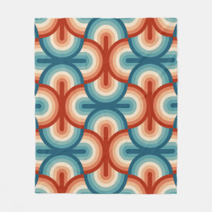Retro Summer Rainbow Strips Muster Fleecedecke