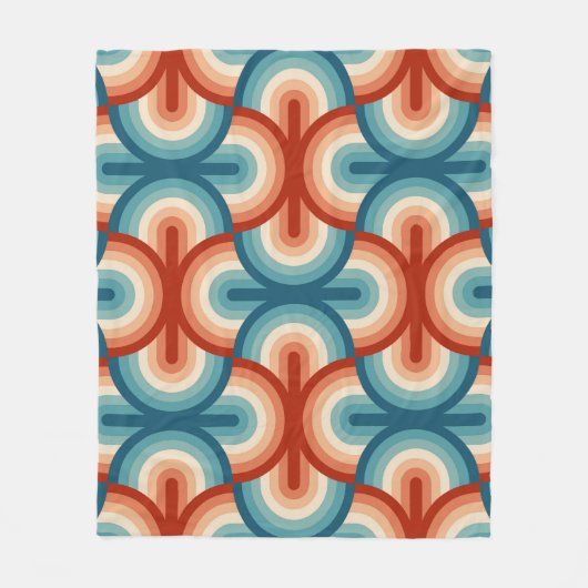Retro Summer Rainbow Strips Muster Fleecedecke (Vorderseite)