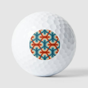 Retro Summer Rainbow Strips Muster Golfball