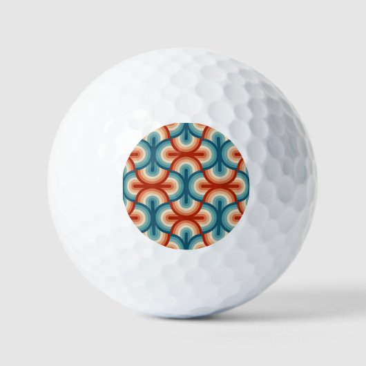 Retro Summer Rainbow Strips Muster Golfball (Vorderseite)