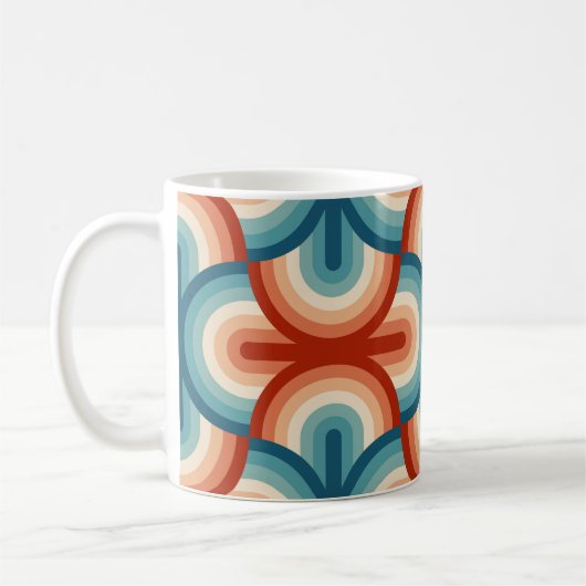 Retro Summer Rainbow Strips Muster Kaffeetasse (Links)