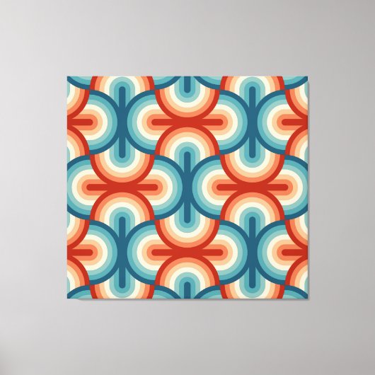 Retro Summer Rainbow Strips Muster Leinwanddruck (Vorderseite)