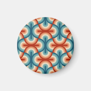 Retro Summer Rainbow Strips Muster Magnet