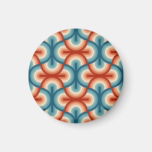 Retro Summer Rainbow Strips Muster Magnet (Vorne)