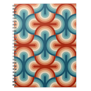 Retro Summer Rainbow Strips Muster Notizblock