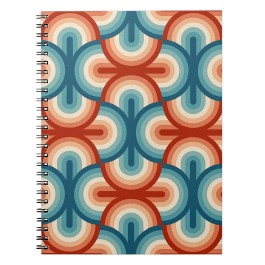 Retro Summer Rainbow Strips Muster Notizblock (Vorderseite)