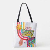 Retro Summer Rainbow Tote Bag Tasche (Rückseite)