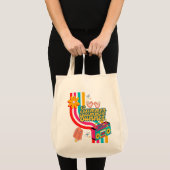 Retro Summer Rainbow Tote Bag Tragetasche (Vorderseite (Produkt))