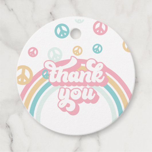 Retro Summer Rainbow Vielen Dank Geschenkanhänger (Vorderseite)