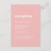Retro Summer | Rosa Hochzeitsempfang Begleitkarte (Vorderseite)