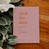 Retro Summer | Rosa und orange Hochzeit Save The Date