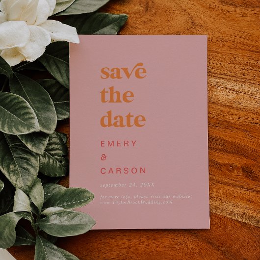 Retro Summer | Rosa und orange Hochzeit Save The Date
