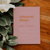 Retro Summer | Rosa und orange Probe Abendessen Einladung