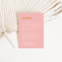 Retro Summer | Rosa und orangefarbene Hochzeitsdet