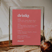 Retro Summer | Schild "Hot Pink Wedding Drinks Men
