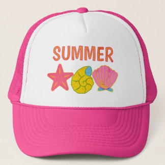 Retro Summer Sea Shells Truckerkappe