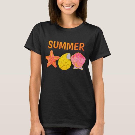 Retro Summer Seashells T-Shirt (Vorderseite)
