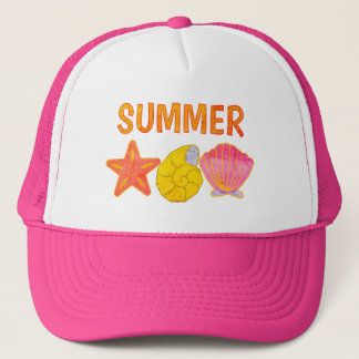 Retro Summer Seashells  Truckerkappe