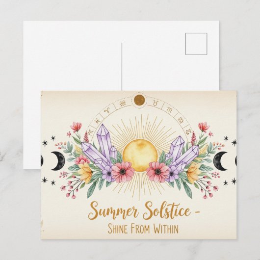 Retro Summer Solstice Postkarte (Vorne/Hinten)