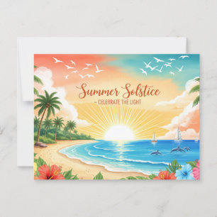 Retro Summer Solstice Postkarte