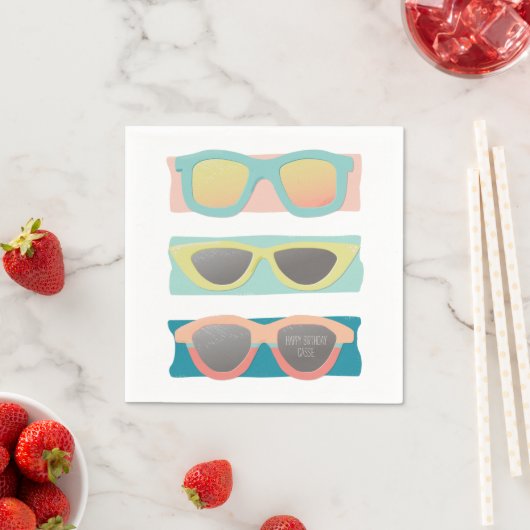 Retro Summer Sonnenbrille Trio Coral Serviette (Beispiel)