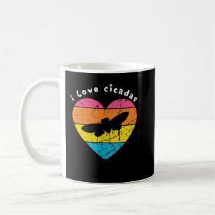 Retro Summer Sunset Grafik I Liebe Cicadas Kaffeetasse