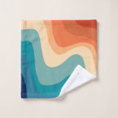 Retro Summer Swirl Wave #1 #minimal #decor #art Badhandtuch Set (Waschlappen)
