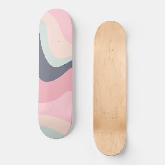 Retro Summer Swirl Wave #7 #minimal #decor #art Skateboard (Vorderseite)