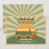 Retro Summer van Einladung (Vorne/Hinten)