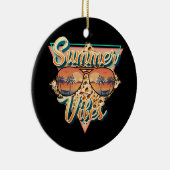 Retro Summer Vibes | Beach Sunset Keramik Ornament (Rechts)