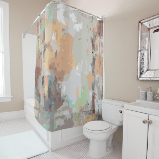 Retro Summer vibes staubige orange,taub,erthy Duschvorhang (Beispiel)