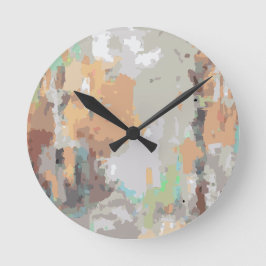 Retro Summer vibes staubige orange,taub,erthy Runde Wanduhr